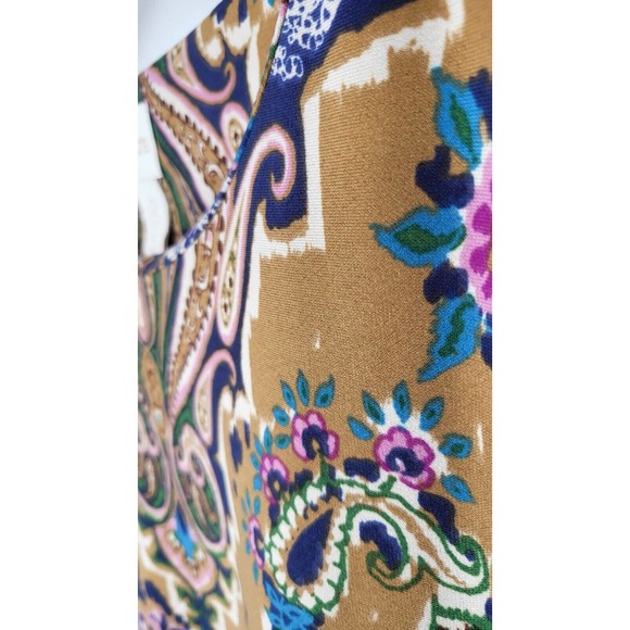 Chico's Victorian Kalidoscope Fall Gold Dress Long Sleeve Women's L (Vanity 2) - Picture 4 of 8